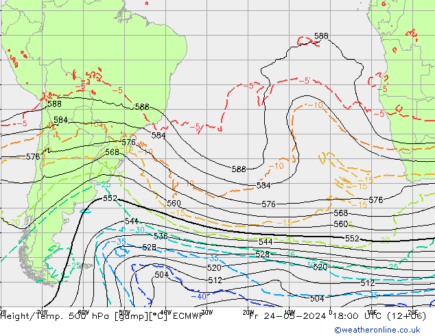 Z500/Regen(+SLP)/Z850 ECMWF vr 24.05.2024 18 UTC