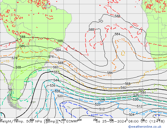 Z500/Rain (+SLP)/Z850 ECMWF  25.05.2024 06 UTC