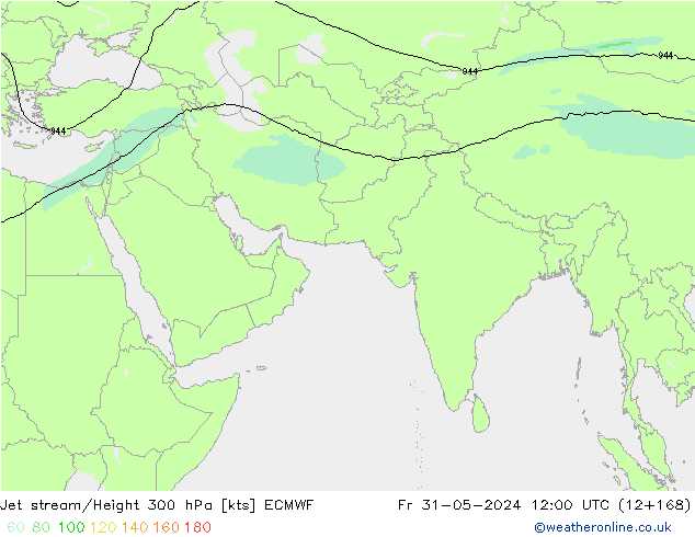 Corrente a getto ECMWF ven 31.05.2024 12 UTC