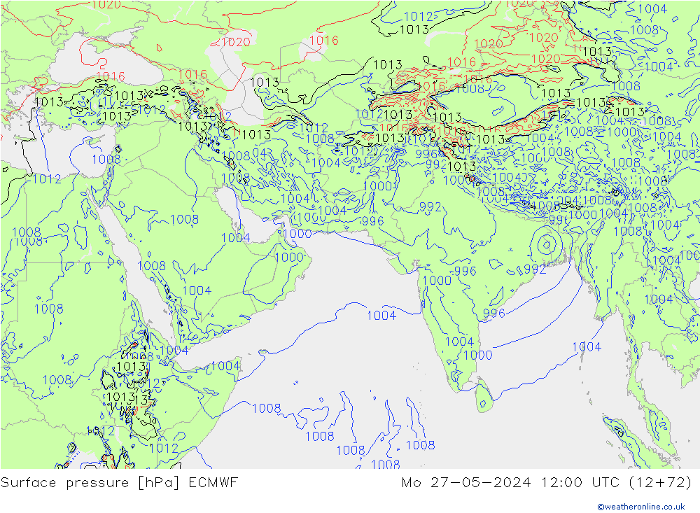 приземное давление ECMWF пн 27.05.2024 12 UTC