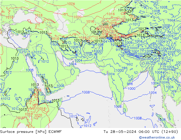 приземное давление ECMWF вт 28.05.2024 06 UTC