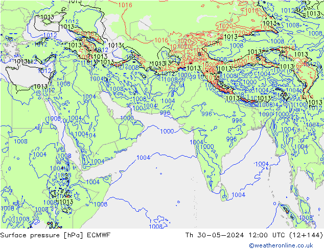 Yer basıncı ECMWF Per 30.05.2024 12 UTC