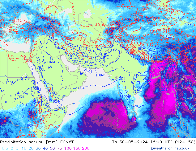 Precipitation accum. ECMWF  30.05.2024 18 UTC