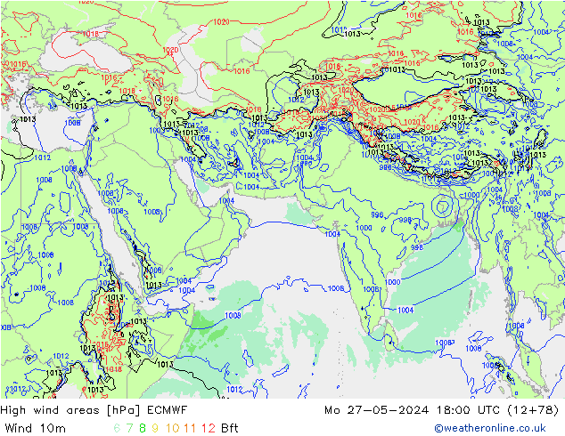 High wind areas ECMWF Po 27.05.2024 18 UTC