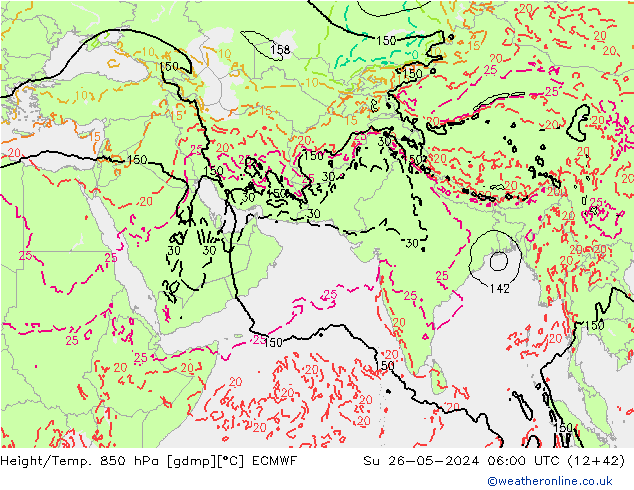 Z500/Rain (+SLP)/Z850 ECMWF  26.05.2024 06 UTC