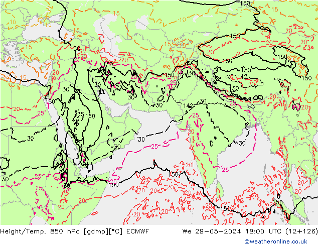 Z500/Rain (+SLP)/Z850 ECMWF śro. 29.05.2024 18 UTC