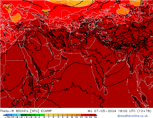 Theta-W 850hPa ECMWF lun 27.05.2024 18 UTC