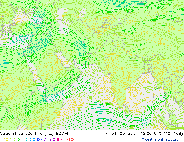 风 500 hPa ECMWF 星期五 31.05.2024 12 UTC