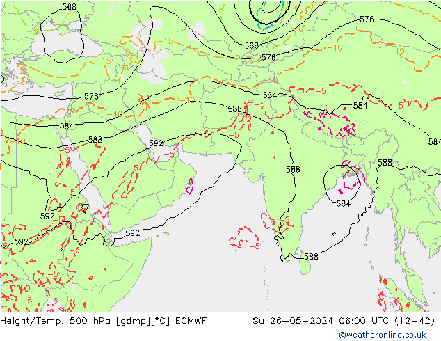 Z500/Rain (+SLP)/Z850 ECMWF  26.05.2024 06 UTC