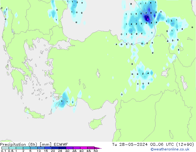 Z500/Rain (+SLP)/Z850 ECMWF Út 28.05.2024 06 UTC