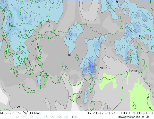 RV 850 hPa ECMWF vr 31.05.2024 00 UTC