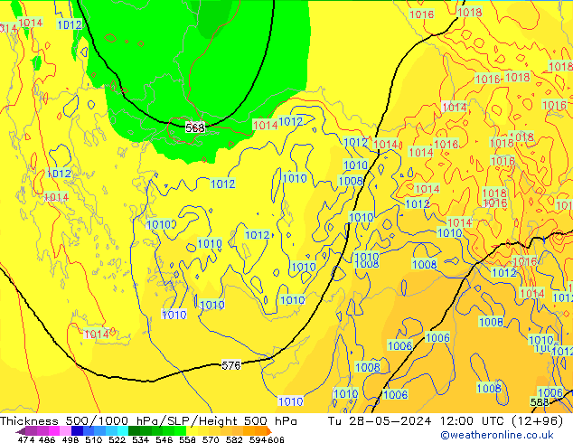 Thck 500-1000hPa ECMWF Út 28.05.2024 12 UTC