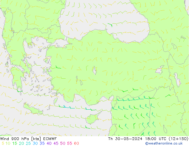 Vent 900 hPa ECMWF jeu 30.05.2024 18 UTC