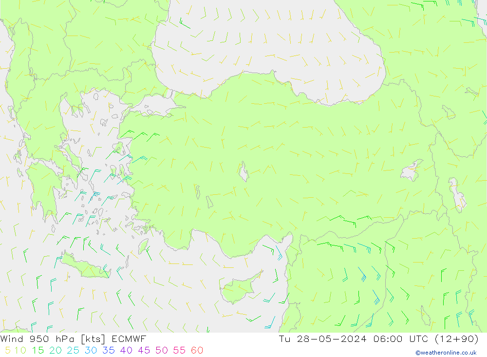 Vent 950 hPa ECMWF mar 28.05.2024 06 UTC