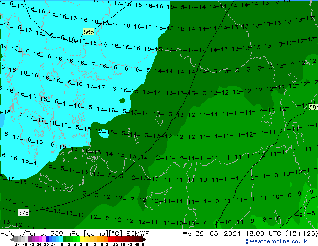 Z500/Rain (+SLP)/Z850 ECMWF  29.05.2024 18 UTC