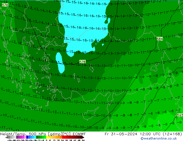 Z500/Rain (+SLP)/Z850 ECMWF пт 31.05.2024 12 UTC