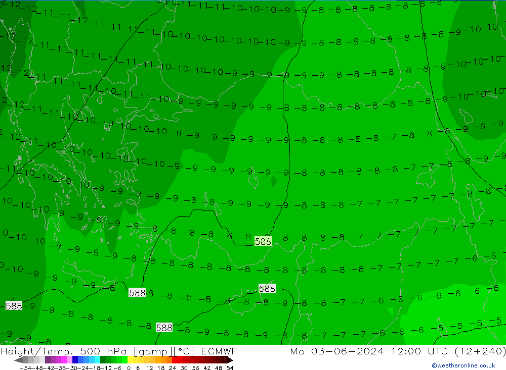 Z500/Rain (+SLP)/Z850 ECMWF lun 03.06.2024 12 UTC