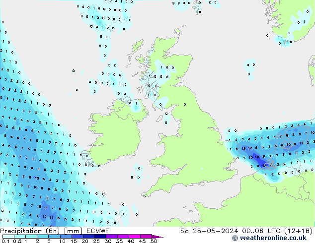 Z500/Rain (+SLP)/Z850 ECMWF Sa 25.05.2024 06 UTC