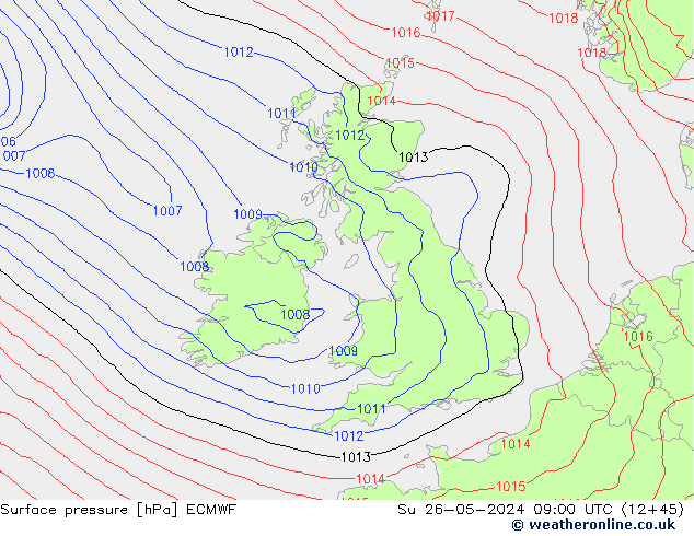 ciśnienie ECMWF nie. 26.05.2024 09 UTC