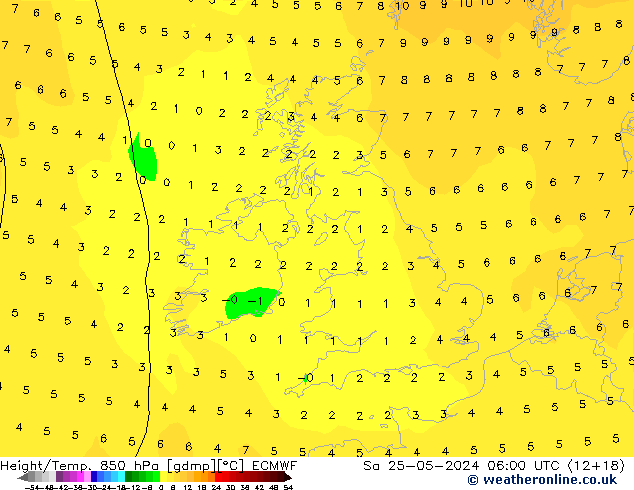 Z500/Rain (+SLP)/Z850 ECMWF Sáb 25.05.2024 06 UTC