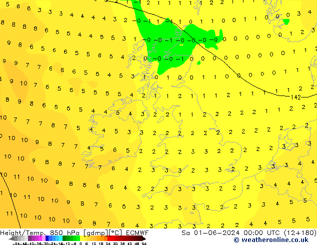 Z500/Rain (+SLP)/Z850 ECMWF Sa 01.06.2024 00 UTC