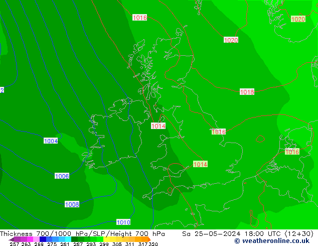 Thck 700-1000 hPa ECMWF So 25.05.2024 18 UTC