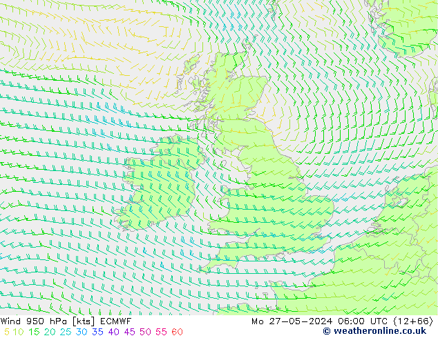 Wind 950 hPa ECMWF Mo 27.05.2024 06 UTC