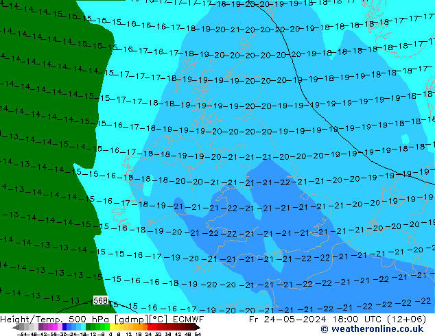 Z500/Yağmur (+YB)/Z850 ECMWF Cu 24.05.2024 18 UTC