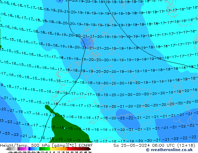 Z500/Rain (+SLP)/Z850 ECMWF Sáb 25.05.2024 06 UTC