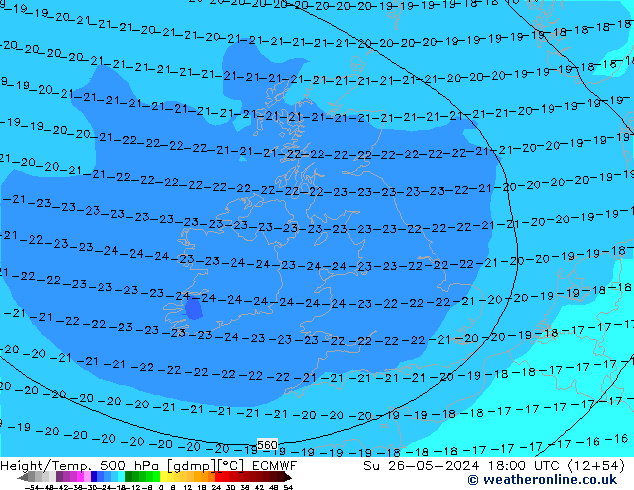 Z500/Rain (+SLP)/Z850 ECMWF Вс 26.05.2024 18 UTC