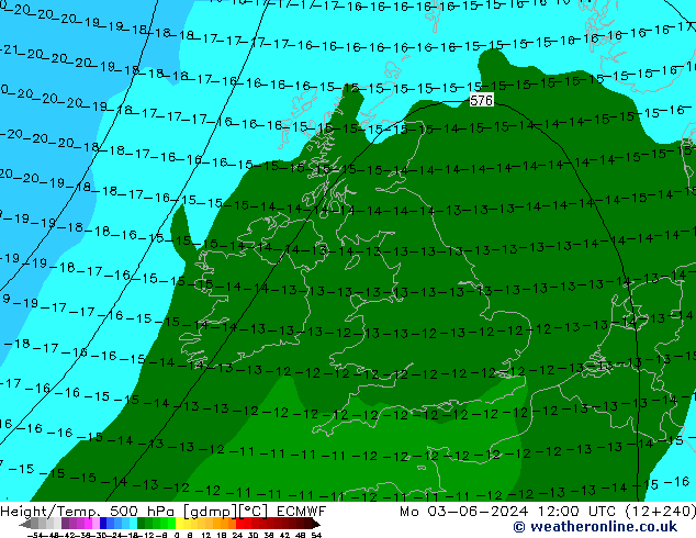 Height/Temp. 500 hPa ECMWF Seg 03.06.2024 12 UTC