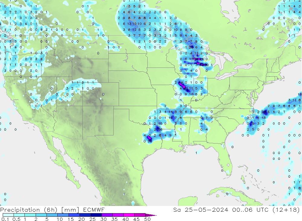 Z500/Rain (+SLP)/Z850 ECMWF  25.05.2024 06 UTC