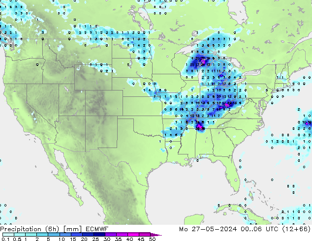 Z500/Rain (+SLP)/Z850 ECMWF пн 27.05.2024 06 UTC