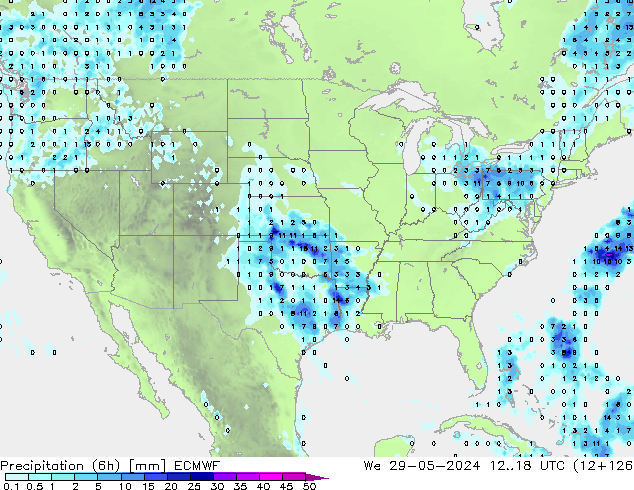 Z500/Rain (+SLP)/Z850 ECMWF We 29.05.2024 18 UTC