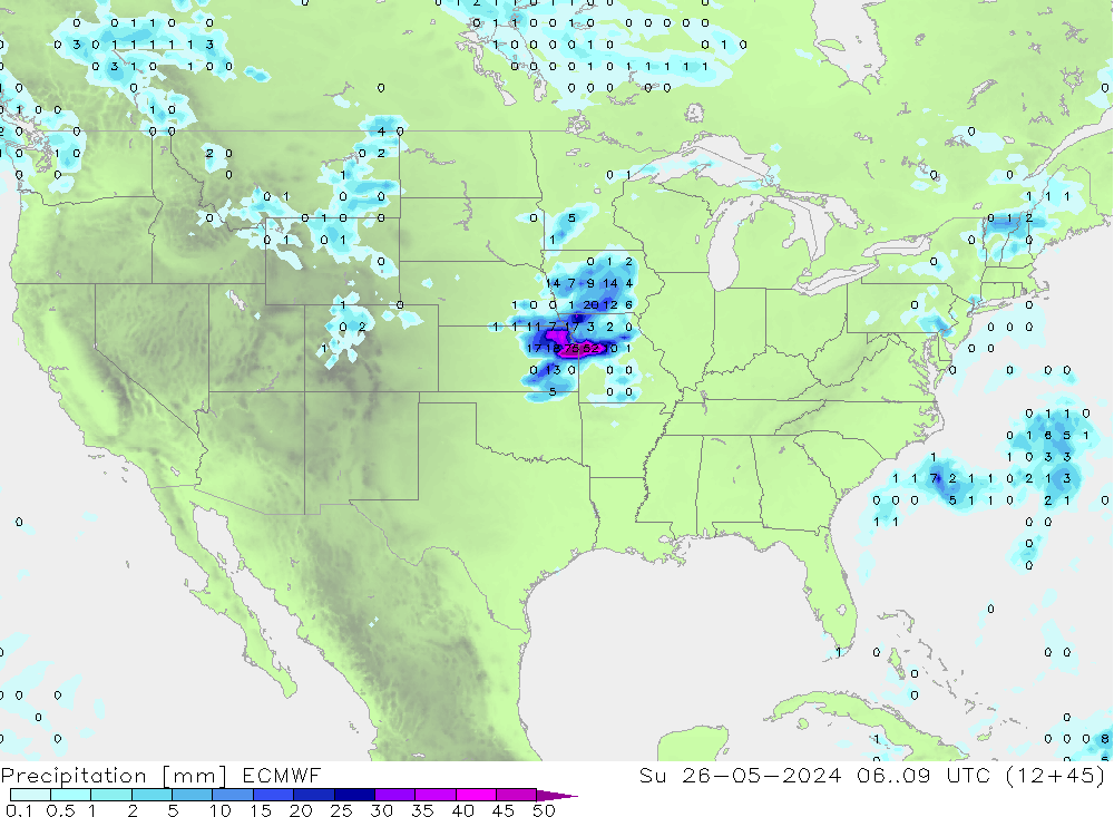 Précipitation ECMWF dim 26.05.2024 09 UTC