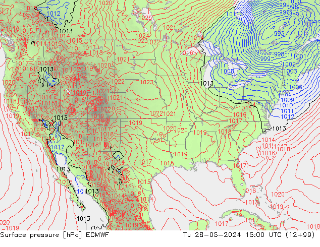 Surface pressure ECMWF Tu 28.05.2024 15 UTC