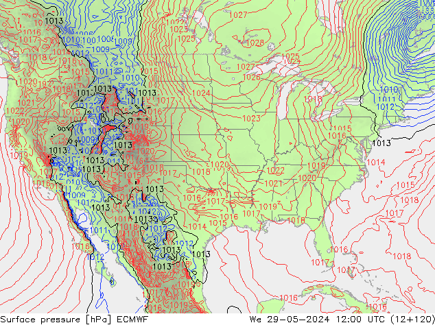 Yer basıncı ECMWF Çar 29.05.2024 12 UTC