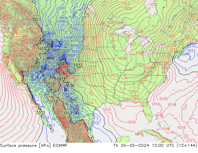 Surface pressure ECMWF Th 30.05.2024 12 UTC