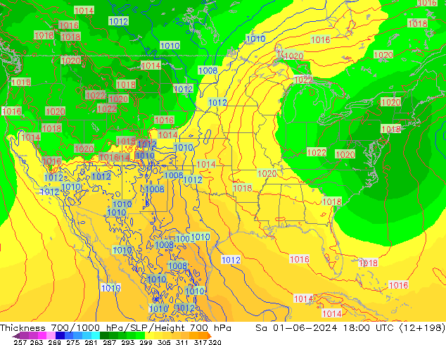 Dikte700-1000 hPa ECMWF za 01.06.2024 18 UTC