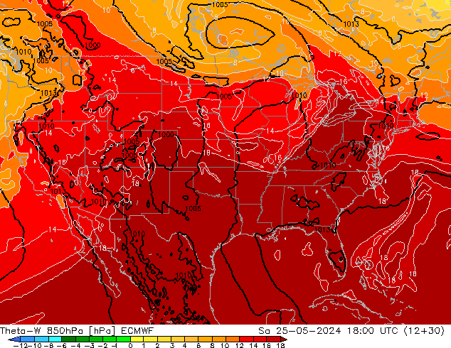 Theta-W 850hPa ECMWF Cts 25.05.2024 18 UTC