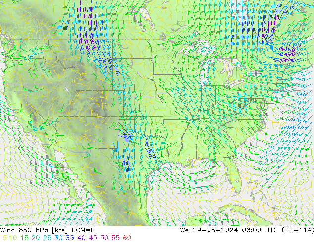 Wind 850 hPa ECMWF We 29.05.2024 06 UTC