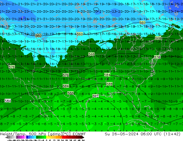 Z500/Rain (+SLP)/Z850 ECMWF  26.05.2024 06 UTC