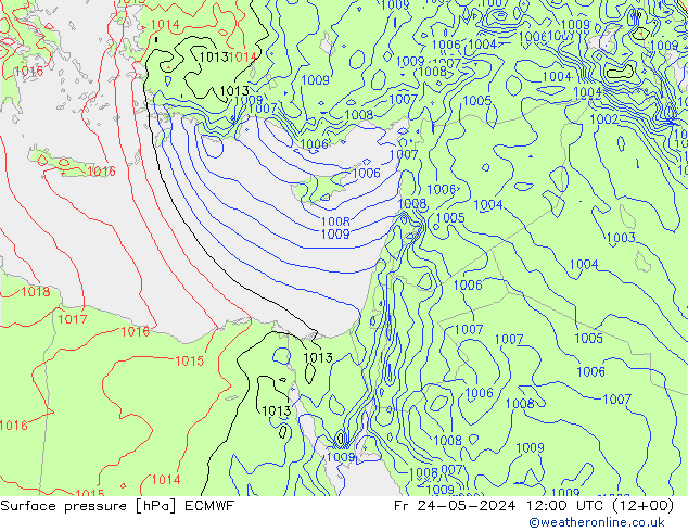 Surface pressure ECMWF Fr 24.05.2024 12 UTC