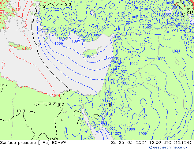 приземное давление ECMWF сб 25.05.2024 12 UTC