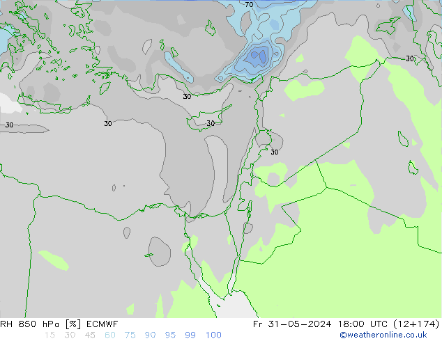 RH 850 hPa ECMWF Fr 31.05.2024 18 UTC