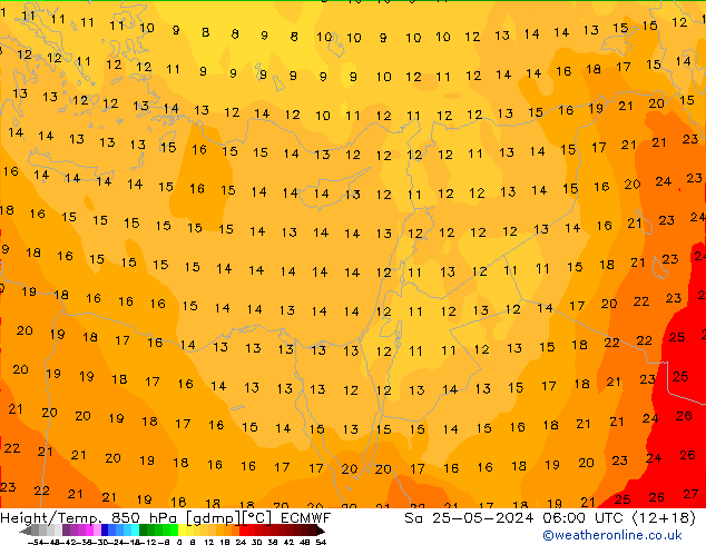 Z500/Rain (+SLP)/Z850 ECMWF Sa 25.05.2024 06 UTC