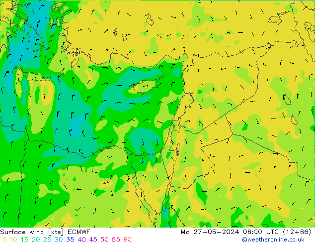 Rüzgar 10 m ECMWF Pzt 27.05.2024 06 UTC