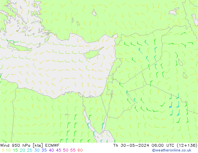 Wind 950 hPa ECMWF Th 30.05.2024 06 UTC