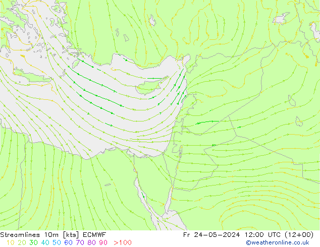 ветер 10m ECMWF пт 24.05.2024 12 UTC