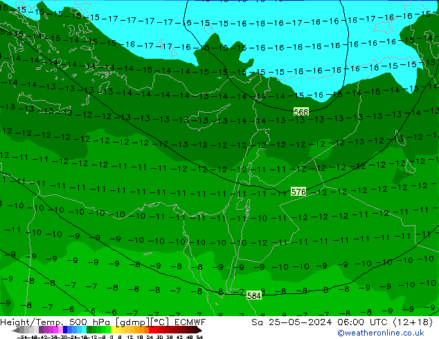 Z500/Rain (+SLP)/Z850 ECMWF Sa 25.05.2024 06 UTC